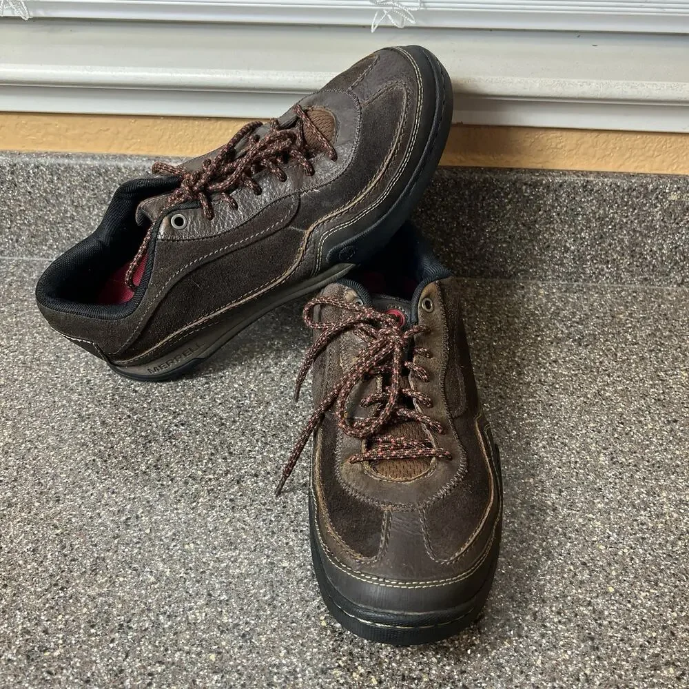 Merrell Air Cushion Mens Sz 11.5 Comfort Casual Lace Up Shoe Brown Suede Leather